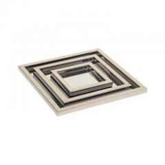 Willy Rizzo Willy Rizzo Trays Stainless Steel Brass Signed - 3670648