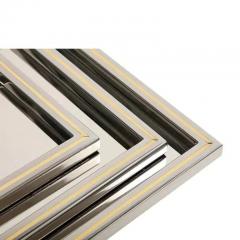 Willy Rizzo Willy Rizzo Trays Stainless Steel Brass Signed - 3670650