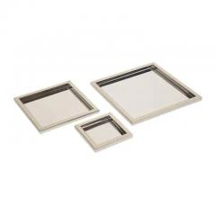 Willy Rizzo Willy Rizzo Trays Stainless Steel Brass Signed - 3670655