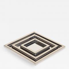 Willy Rizzo Willy Rizzo Trays Stainless Steel Brass Signed - 3671359