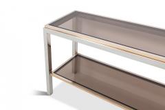 Willy Rizzo Willy Rizzo Two Tier Console Table In Chrome Brass Linea Flaminia 1970s - 843606