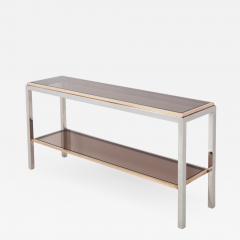 Willy Rizzo Willy Rizzo Two Tier Console Table In Chrome Brass Linea Flaminia 1970s - 846435