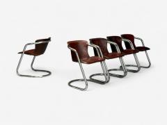 Willy Rizzo Willy Rizzo attr Chromed Steel Leather Tubular Dining Chairs Italy 1970s - 4189008