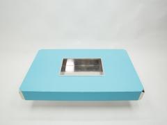 Willy Rizzo Willy Rizzo blue lacquer and chrome bar coffee table Alveo 1970s - 1851873