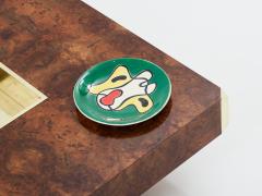 Willy Rizzo Willy Rizzo burl wood and brass square bar coffee table Alveo 1970s - 3478835