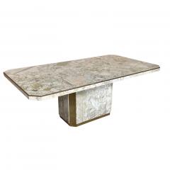 Willy Rizzo Willy Rizzo for Jean Charles Italian Marble Brass Dining Table 1960 - 4124549