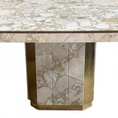 Willy Rizzo Willy Rizzo for Jean Charles Italian Marble Brass Dining Table 1960 - 4124552