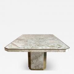 Willy Rizzo Willy Rizzo for Jean Charles Italian Marble Brass Dining Table 1960 - 4125283