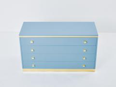 Willy Rizzo Willy Rizzo light blue lacquered and brass commode 1970s - 3404902