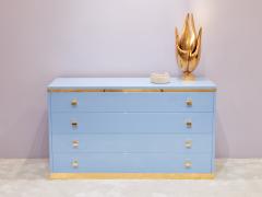 Willy Rizzo Willy Rizzo light blue lacquered and brass commode 1970s - 3404905