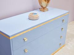 Willy Rizzo Willy Rizzo light blue lacquered and brass commode 1970s - 3404907