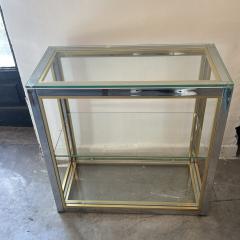 Willy Rizzo Willy Rizzo style Gold Silver Metal and Glass Console - 3815363