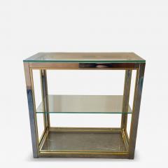 Willy Rizzo Willy Rizzo style Gold Silver Metal and Glass Console - 4494989