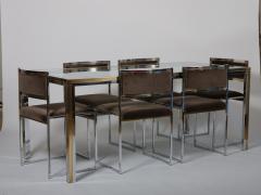 Willy Rizzo Willy Rizzo table and six chairs Italy c1970 - 3964101