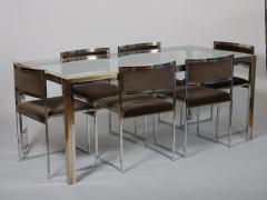 Willy Rizzo Willy Rizzo table and six chairs Italy c1970 - 3964102