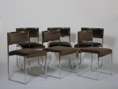 Willy Rizzo Willy Rizzo table and six chairs Italy c1970 - 3964103