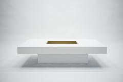 Willy Rizzo Willy Rizzo white lacquer and brass bar coffee table 1970s - 994390