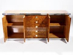 Willy Rizzo Willy rizzo burl chrome and brass credenza 1970 s - 985613