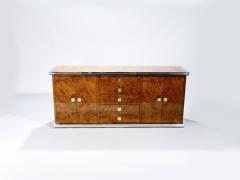 Willy Rizzo Willy rizzo burl chrome and brass credenza 1970 s - 985616