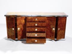 Willy Rizzo Willy rizzo burl chrome and brass credenza 1970 s - 985618