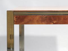 Willy Rizzo Willy rizzo burl chrome brass dining table 1970 s - 993126