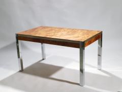 Willy Rizzo Willy rizzo burl chrome brass dining table 1970 s - 993130