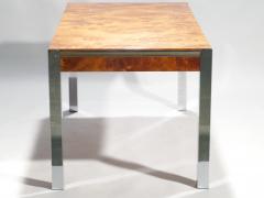 Willy Rizzo Willy rizzo burl chrome brass dining table 1970 s - 993143