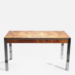 Willy Rizzo Willy rizzo burl chrome brass dining table 1970 s - 997424