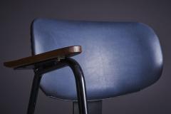 Willy Van der Meeren Pair of dark blue Willy van der Meeren Lounge Chairs in skai Belgium 1950s - 3397566