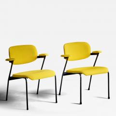 Willy Van der Meeren Willy van der Meeren for Tubax Pair of Lounge Chairs in yellow Belgium 1950s - 3591064