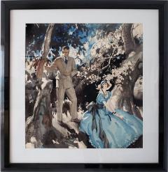 Wilmot Emerton Heitland Art Deco Handsome Couple in Garden Illustration - 1168131