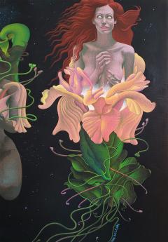 Wilson McLean Celestial Metamorphosis Nude Sci Fi Woman becomes a flower in outer space - 3951274