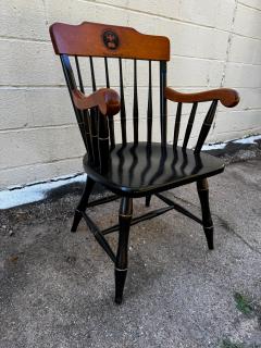 Windsor Style Black Lacquer Sigillum University Armchair - 4453337