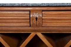 Wine Bar Oak Henry II Style Granite Top France 19th Century - 3429304