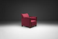 Wine Red Upholstered Art Deco Armchair Europe Mid 20th Century - 4616973
