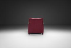 Wine Red Upholstered Art Deco Armchair Europe Mid 20th Century - 4617072