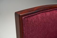 Wine Red Upholstered Art Deco Armchair Europe Mid 20th Century - 4617078