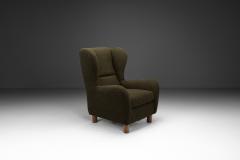 Wingback Armchair with Beech Legs Denmark Second half of the 20th Century - 4433402