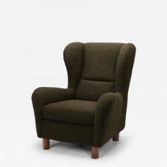 Wingback Armchair with Beech Legs Denmark Second half of the 20th Century - 4434911
