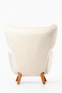 Wingback Easy Chair in Elm and Fabric 1940s - 4523152