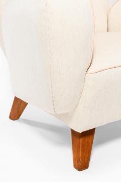 Wingback Easy Chair in Elm and Fabric 1940s - 4523162