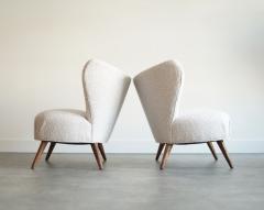 Wingback Lounge Chairs in Boucl Denmark C 1950s - 4485115
