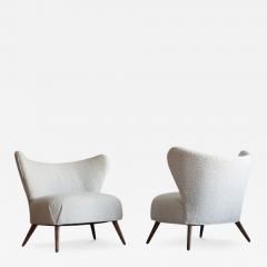 Wingback Lounge Chairs in Boucl Denmark C 1950s - 4485132