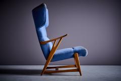 Winged Highback Italian Lounge Chair in the manner of Carlo Molino 1950s - 3397681