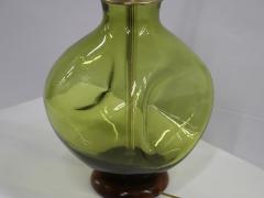 Winslow Anderson Winslow Andersen For Blenko Pinched Green Glass Table Lamp - 2905077