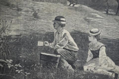 Winslow Homer 19th Century Woodcut Engraving Making Hay  - 2718355