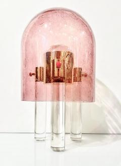 Wireless Italian Dimmable Pink Murano Glass Space Age Gold Brass Table Lamp - 3952933