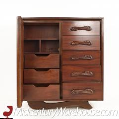 Witco Pulaski Oceanic Mid Century Highboy Brutalist Armoire - 2570292