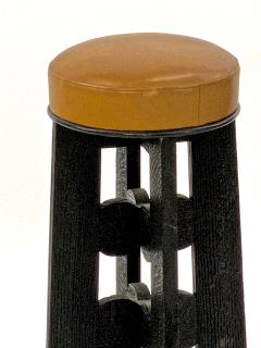 Witty pair of alp black sandblasted stools - 1619510