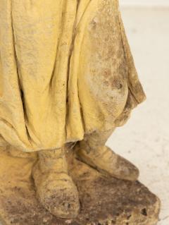 Woman Holding Sheaf of Wheat Concrete Garden Ornament England Mid 20th Century - 3481722